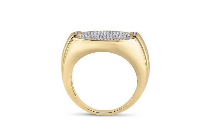 10K Yellow Gold Circle Cluster Ring