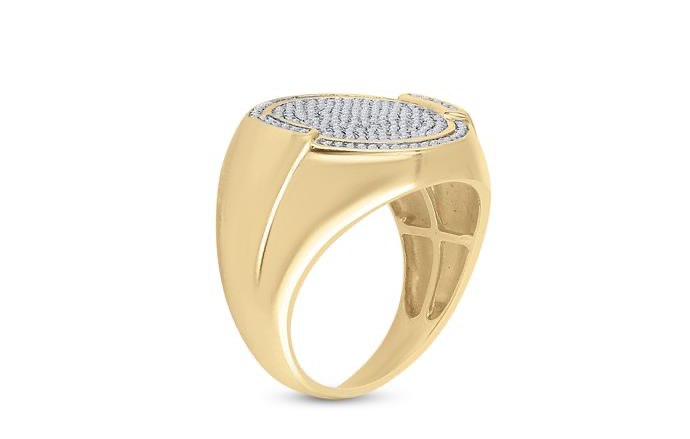 10K Yellow Gold Circle Cluster Ring