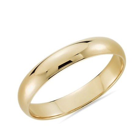 14K 4mm Yellow Gold Wedding Band