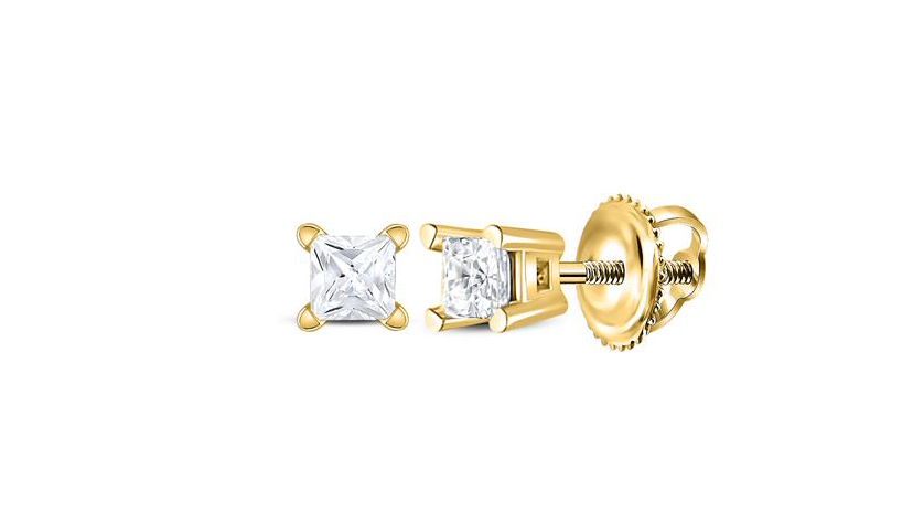 14k Princess Diamond Supreme Solitaire Studs