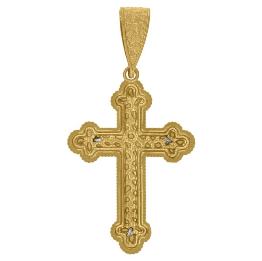 10K Yellow Gold Diamond Cut Cross