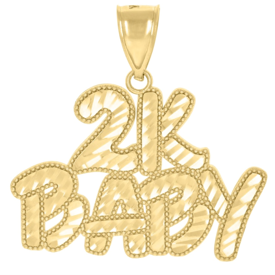 10K Yellow Gold '2K Baby' Charm Pendant