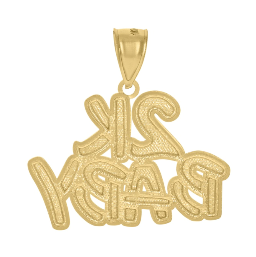 10K Yellow Gold '2K Baby' Charm Pendant