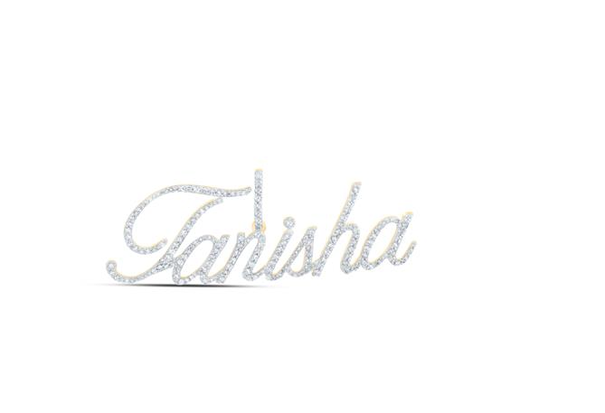 10K Tanisha 1 Cttw Diamond Name Pendant