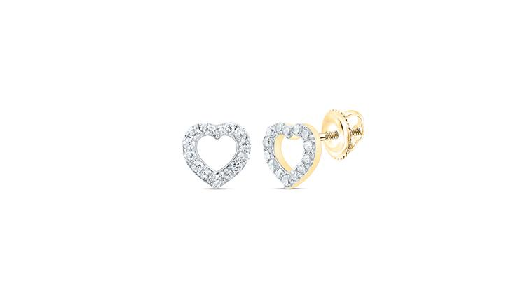 10k Open Heart Diamond Studs