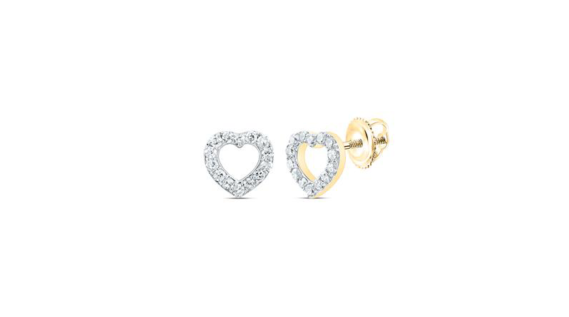 10k Heart Diamond Earrings