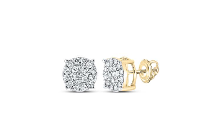 10k Gold Round 3/8 Cttw Diamond Earrings
