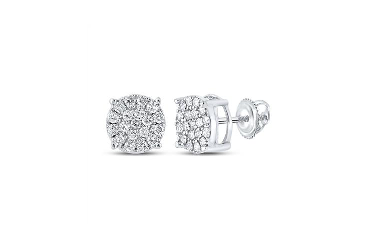 10k Gold Round 3/8 Cttw Diamond Earrings