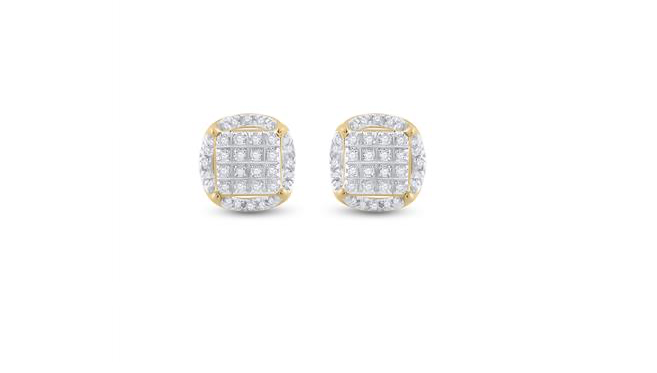 10K Round 1/5 Cttw Diamond Fashion Earrings