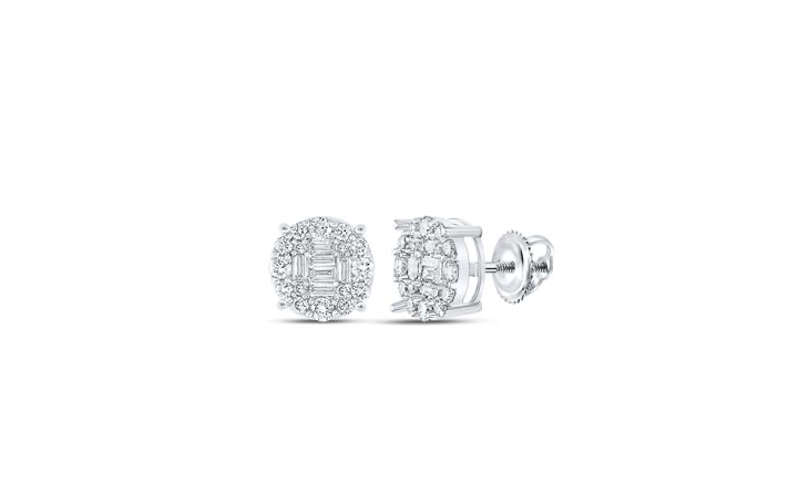 10K Gold Diamond Stud Earrings – 5/8 Cttw High Prong Setting