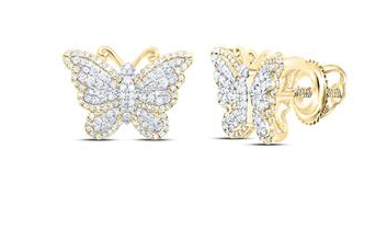 10K Butterfly 5/8 Cttw Diamond Earrings