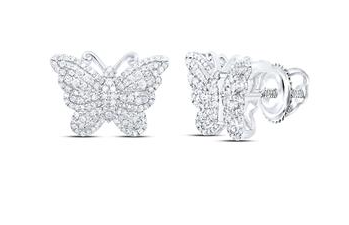 10K Butterfly 5/8 Cttw Diamond Earrings