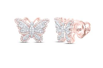 10K Butterfly 5/8 Cttw Diamond Earrings