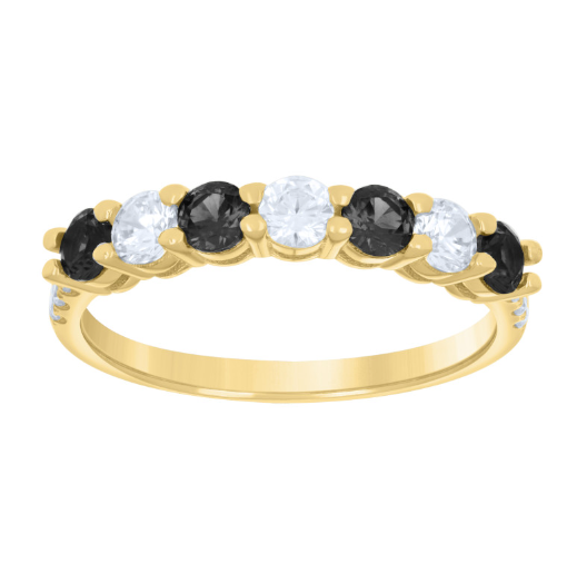 14k Black & White Cubic Zirconias Band