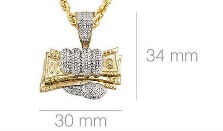 10K Grab Money Hand Charm
