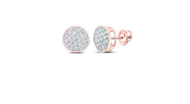 10K Bezel Round Diamonds Earrings