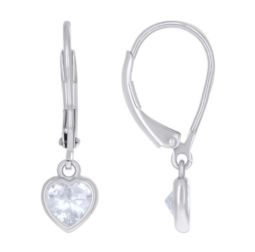Sterling Silver Heart Dangle Earrings