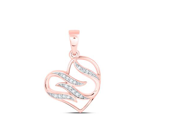 10K Gold Heart Diamond Pendant – 1/20 CTTW