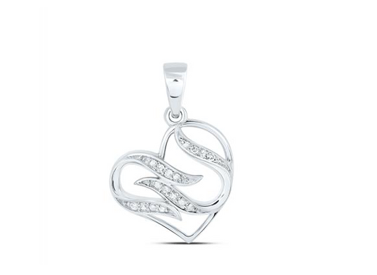 10K Gold Heart Diamond Pendant – 1/20 CTTW