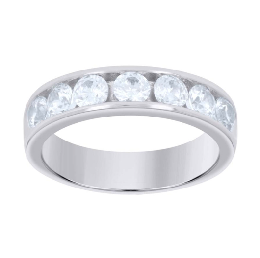 Sterling Silver White Sapphires Fashion Band