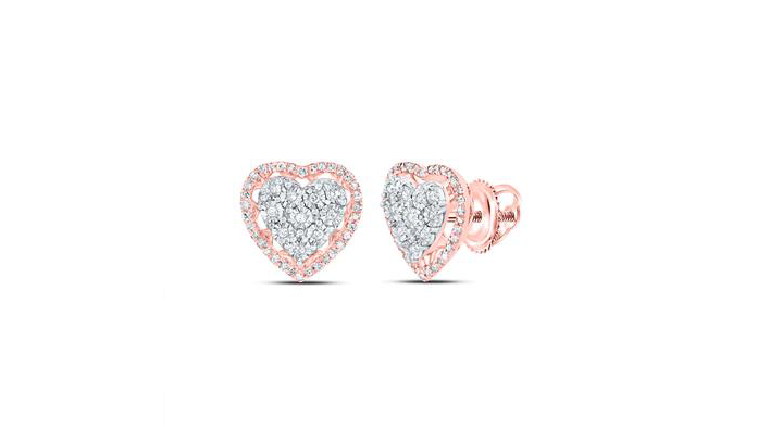 10k Diamond Hearts Earrings