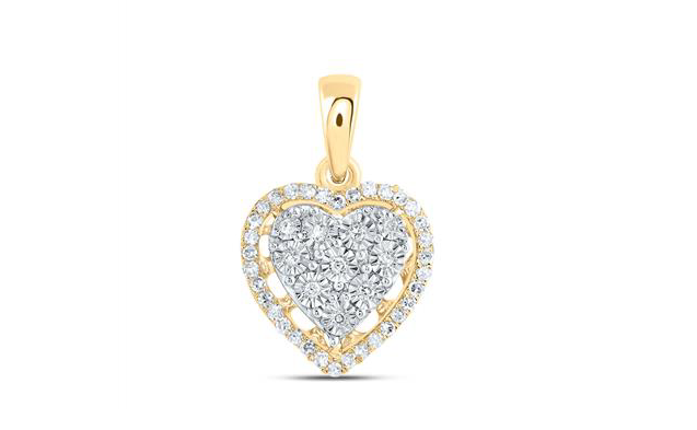 10k Diamond Heart Pendant