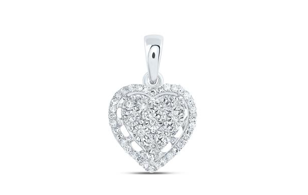 10k Diamond Heart Pendant