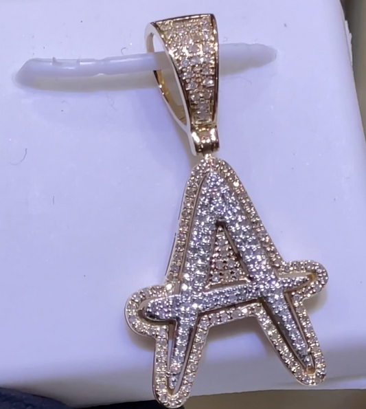 10K Diamond "A" Initial Charm