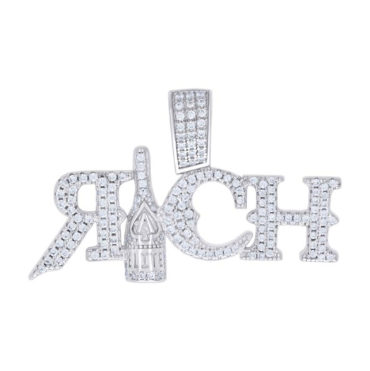 Sterling Silver White Sapphires Rich Pendant