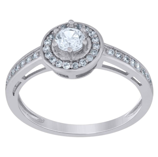 Sterling Silver Moissanite Engagement Ring