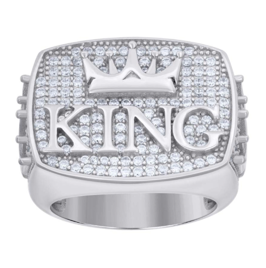 Sterling Silver Moissanite KING Ring
