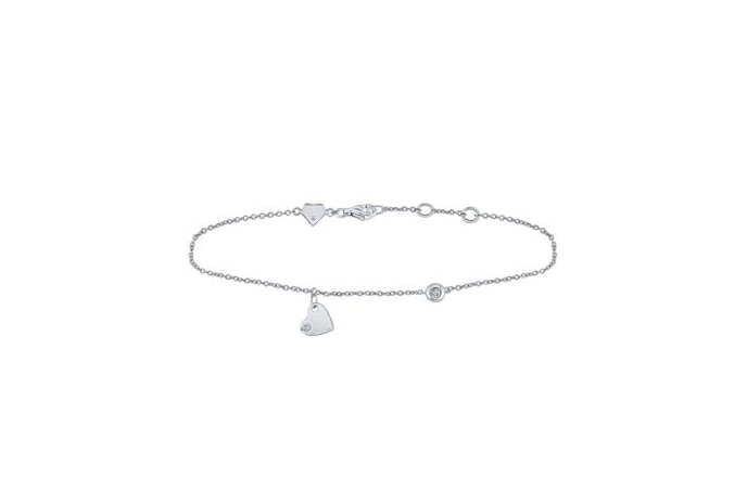 Sterling SIlver Diamond Heart Dangling Bracelet