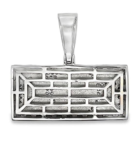 Sterling Silver $100 Bill Baguette Iced Out Moissanite Pendant