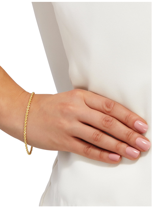 10k Hollow 2.3mm Rope Bracelet