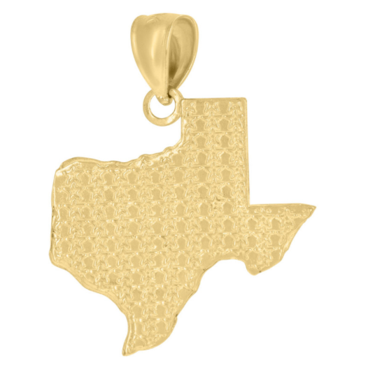 10K Yellow Gold Texas State Charm