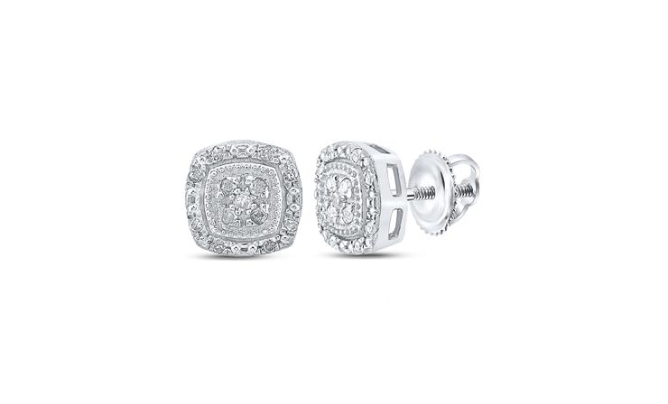 10k 1/10 CT White Gold Diamond Studs