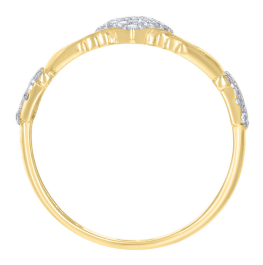 10k Yellow Gold White Sapphires Heart Claddagh Ring