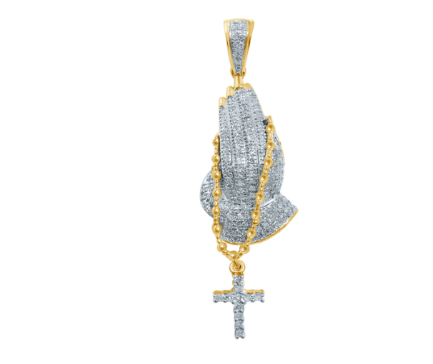 10K Prayer Hands Charm