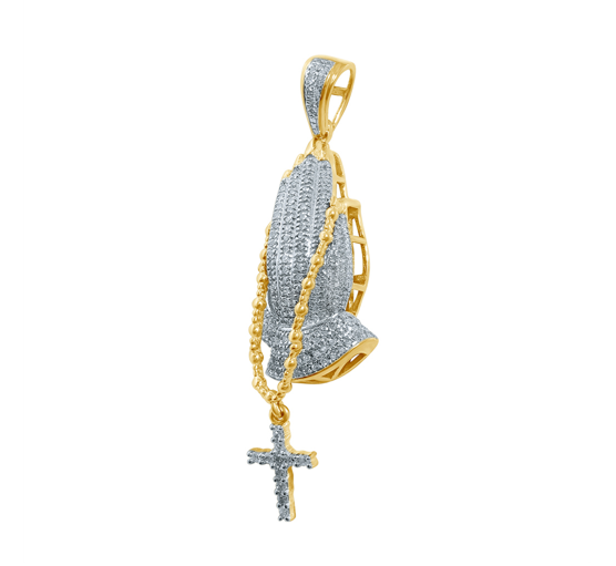 10K Prayer Hands Charm