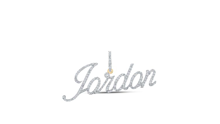 10k Jordan 3/4 Cttw Diamond Name Pendant