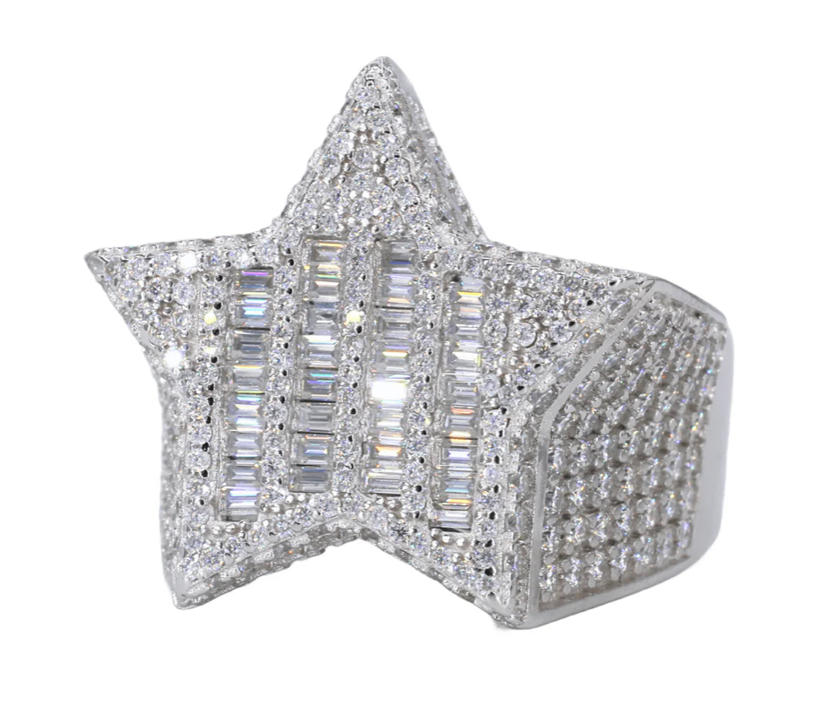 Sterling Silver 4.69 Cttw Round Moissanite Diamond Ring
