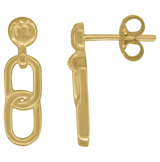 14k Yellow Gold Intertwined Link Earrings