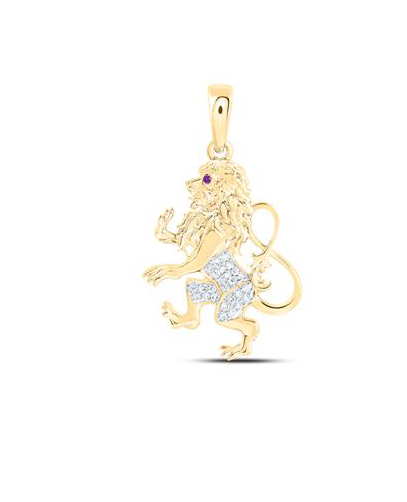 10k Yellow Gold Diamond 1/8 Cttw Lion Charm