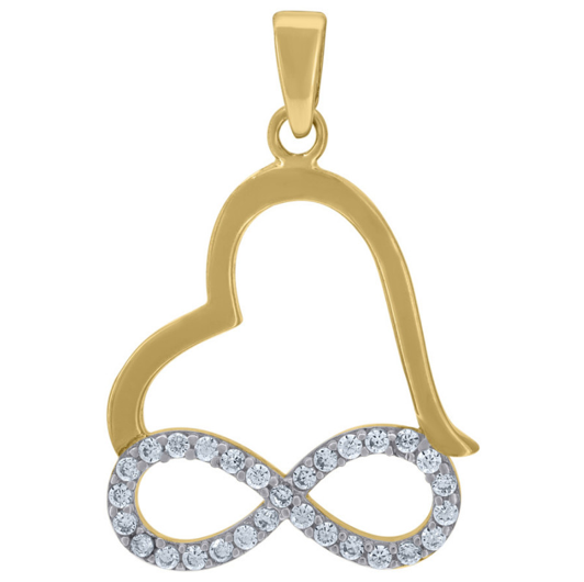 14k Forever Infinity CZ Heart Pendant