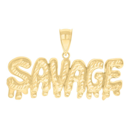 10k Yellow Gold Savage Drip Charm