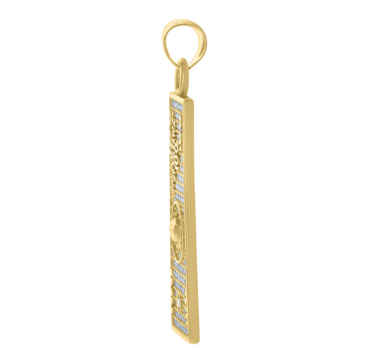 14k Yellow Gold Mens CZ Dollar Bill Currency Fashion Charm