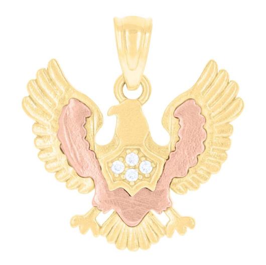 14k Yellow Gold Patriotism Eagle Charm