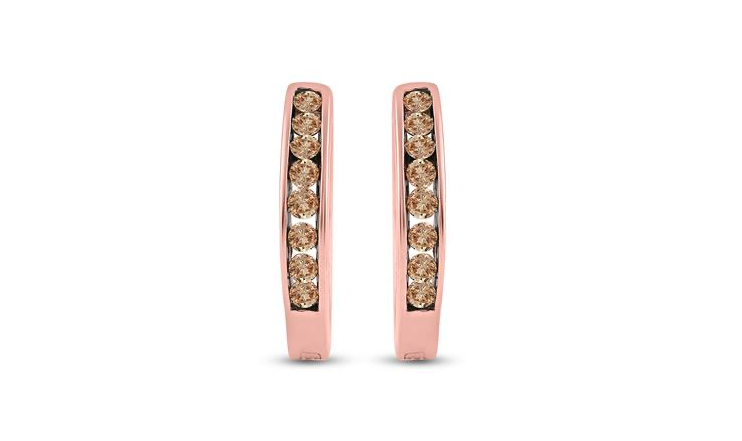 Brown Round 1/4 Cttw Diamonds Hoops