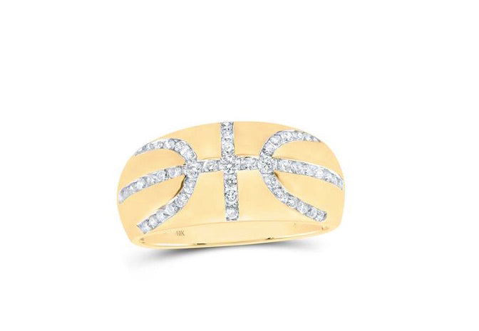 10k Mens Basketball 3/4 Cttw Diamond Ring