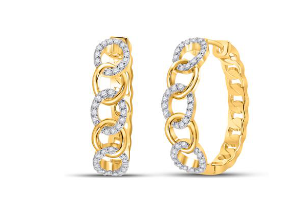 10k Cuban 1/5 Cttw Diamond Hoops